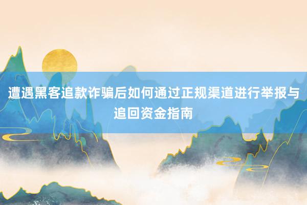 遭遇黑客追款诈骗后如何通过正规渠道进行举报与追回资金指南