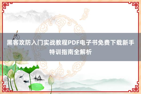 黑客攻防入门实战教程PDF电子书免费下载新手特训指南全解析
