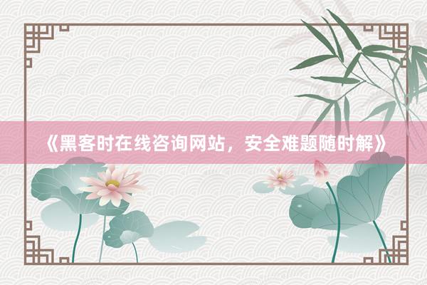 《黑客时在线咨询网站，安全难题随时解》